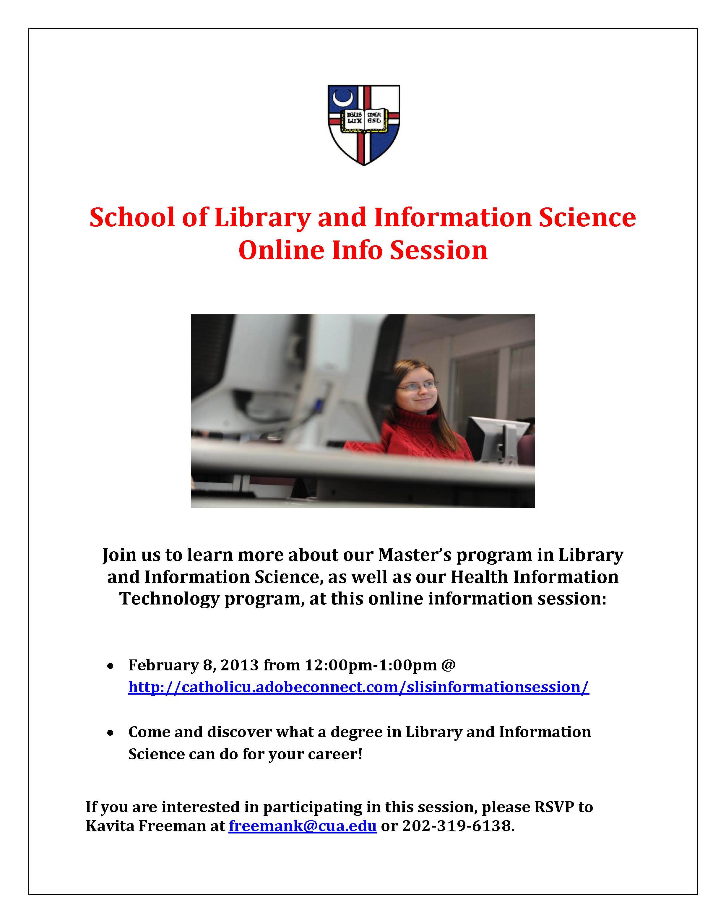 CUA - SLIS Online Information Session February 8